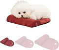 Dog and Cat Bolster Pillow for Small Dogs and Cats, Benefit for Cervical Vertebra and Neck, Easy to Carry When Traveling, with High Resilience Foam, Machine Washable Cover (Red, Small)