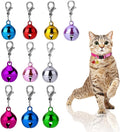 10 Pcs Cat Dog Collar Bells, Jingle Bell for Cat Collar,Dog Collar Charms,Colourful Pet Small Bells with Clasps Collar Accessories,Festival Party DIY Crafts Decoration