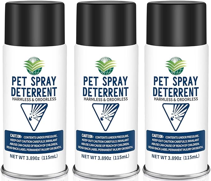 Cat Spray Deterrent System, Pet Deterrent Device Refill, CATSSS Refill [ 11.67Oz & 3 Pack ] Safe for Cats & Dogs Motion Activated Pet Deterrent Spray System-Only Applicable to The First Generation
