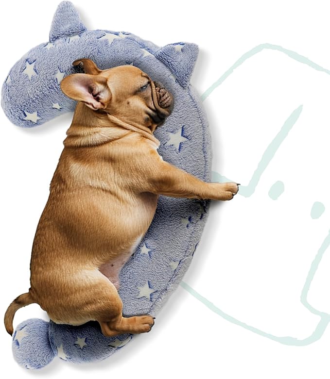 Dog Calming Pillow, Glow in The Dark Dog Put Head on, Soft Question Mark Pillows for Dogs, Kids, Adults, Washable Dog Bed Pillow, Cozy Dog Body Pillow Gifts (L Blue)