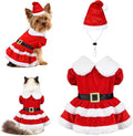 Dog Christmas Dress Santa Hat Dog Christmas Outfit Holiday Santa Costume Outfit Clothes for Small Medium Dogs (Large)