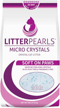 Litter Pearls Micro Crystals Unscented Non-Clumping Crystal Cat Litter with Odorbond, 7 lb, White, Clear and Blue Crystals (LPMC7)