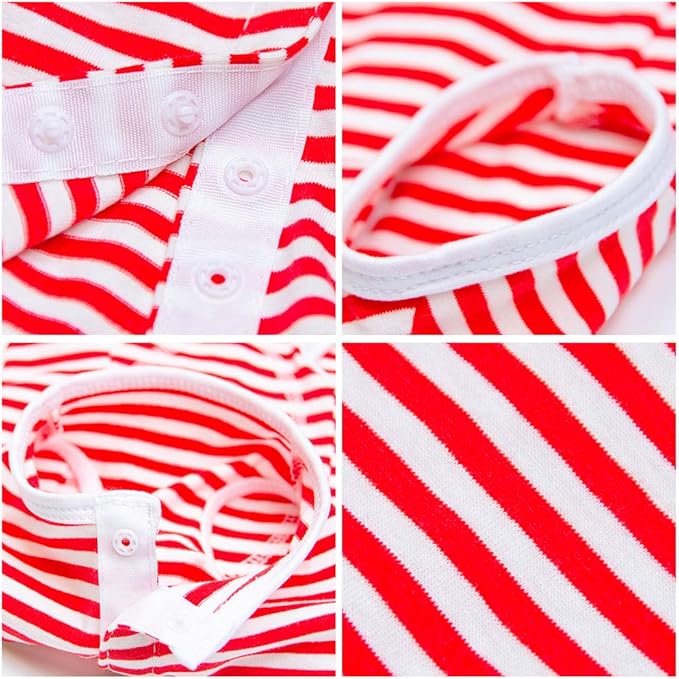 Dog’s Recovery Suit Post Surgery Shirt for Puppy, Wound Protective Clothes for Little Animals(red White Stripe-XL)