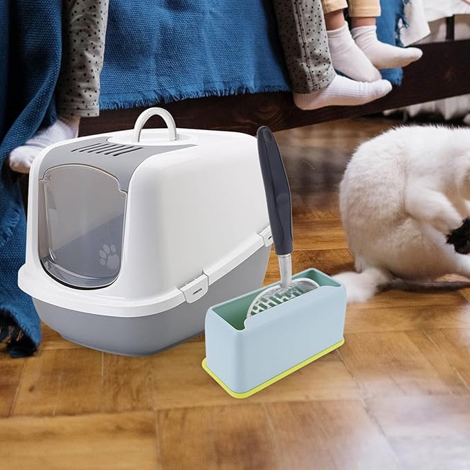 Cat Litter Scoop Holder Universal Plastic Base Compact Design for Easy Cleanup and Floor Protection in Home Litter Box Storage