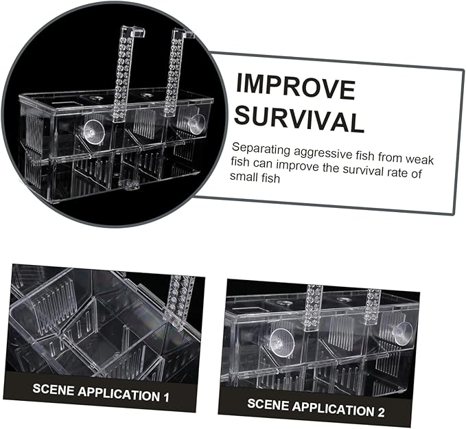 Aquarium Isolation Box Fish Breeding Box Incubator Guppy Breeding Tank Holder