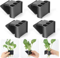 3 Holes Upgraded Aquatic Plant Cup Aquarium Plant Holder for Tank,Aquascape Accessories Decorations- Black 4 Pcs