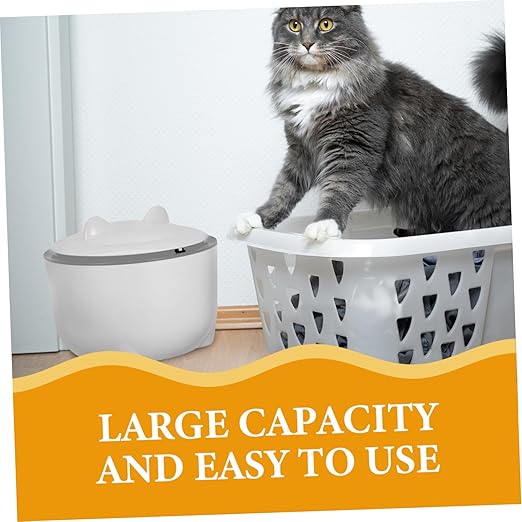 1 Set Litter Trash Bin with Lid One Button Operation Includes Trash Bags Decorative Small Plastic Waste Container for Cat Litter for Fresh Indoor Air