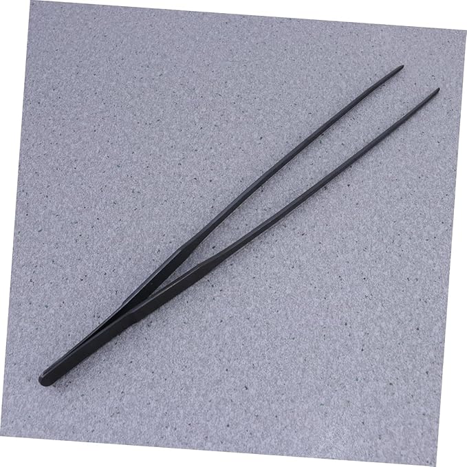 FRCOLOR 6pcs Aquatic Plant Tweezers Lengthened Stainless Steel Tongs for Fish Tank Plants Black Straight Curved Tweezers Resistant Tools for Precise Planting