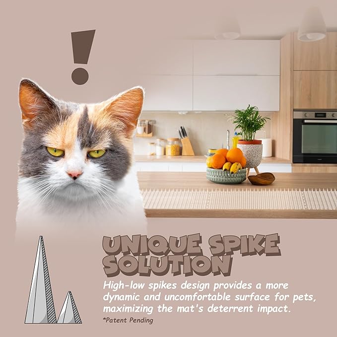 ohlela 16 Pack Upgraded Scat Mat for Cats - 16 x 13 Inch Cat Spikes with 1 Inch Spike is an Useful Cat Repellent Indoor & Outdoor Mat to Deter Pets. Dog Deterrent Indoor with 23sqft Area Coverage