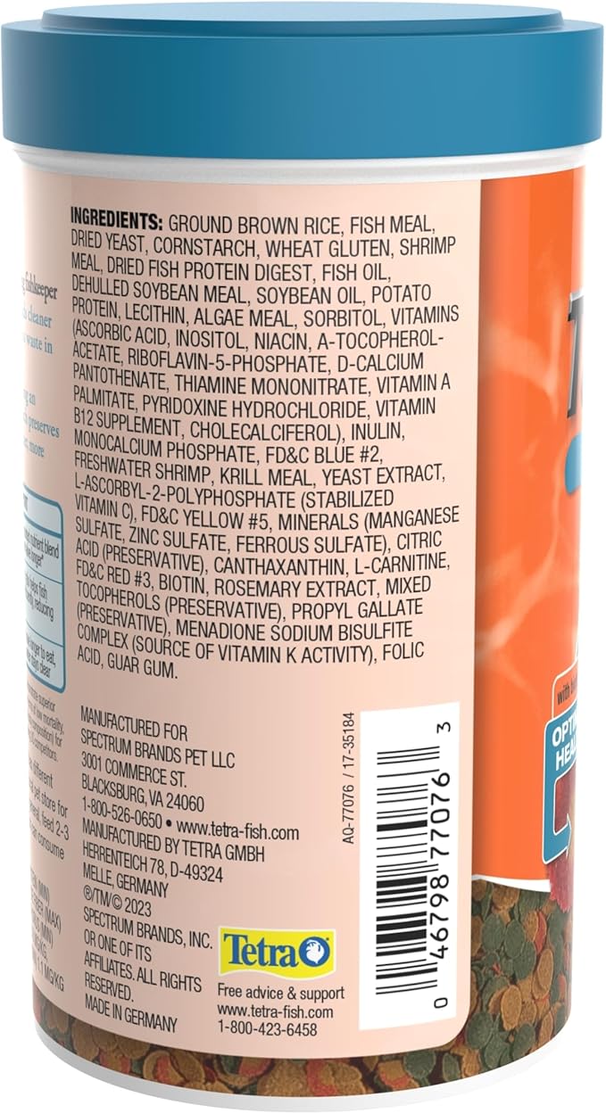 Tetra TetraPro Goldfish Crisps Fish Food, enhanced with biotin for optimal health, 3.03 oz
