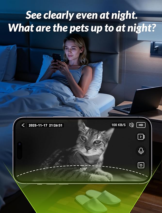 Automatic Cat Feeder with Camera, 5L Timed Cat Food Feeder,2-Way Audio & App Remote Control,Desiccant Bag,Auto Pet Dispenser for Cats and Dogs
