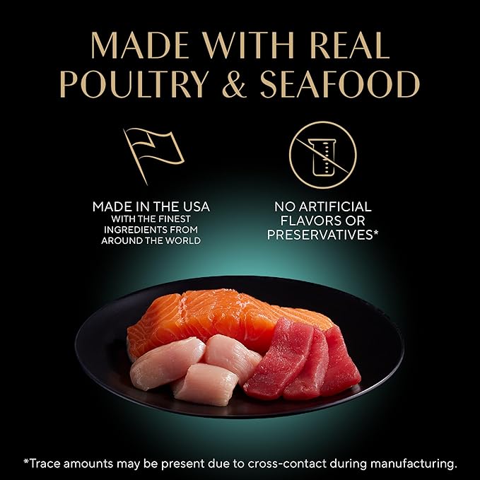 Sheba Perfect Portions Wet Cat Food Cuts in Gravy, Roasted Chicken Entree, Tender Turkey Entree, with Sustainable Salmon, and with Sustainable Tuna, 2.6 oz. Twin-Pack Trays (48 Count, 96 Servings)