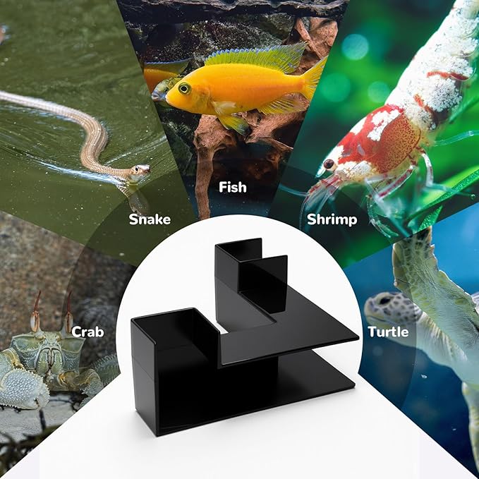 Dual-Entrance Aquarium Tunnel, Aquarium Cave Hideout 360° Viewing, Black Shrimp Cave Fish Tank Tunnels, Aquarium Underground Tunnel, Substrates Buried Tunnel for Fish Decoration