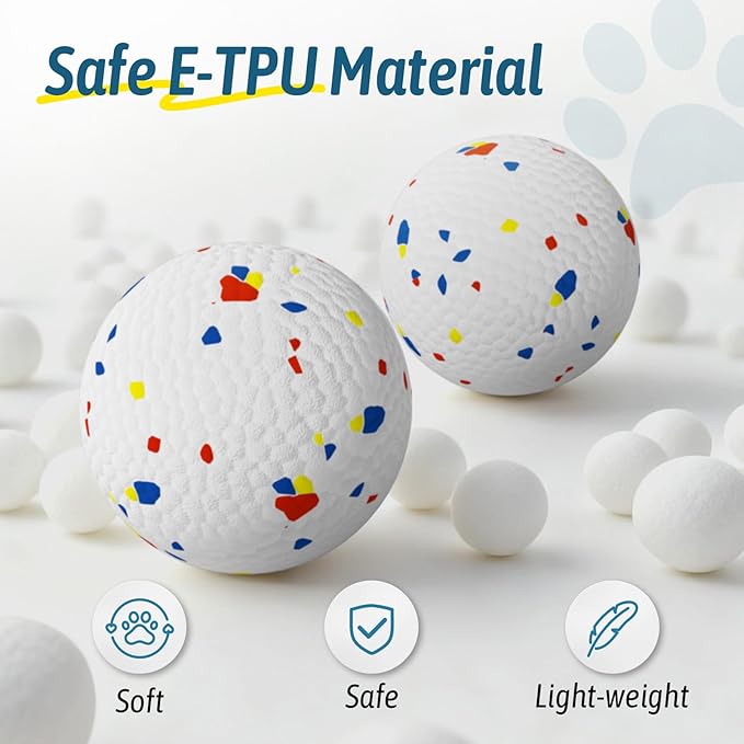 HETOO Dog Balls - Tennis Ball for Dogs: 2.2 Inch ETPU Balls for Small Medium Dogs Puppy- 4 Pack Water Toys Outdoor Toys - for Small Automatic Dog Ball Launcher
