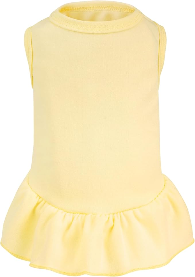 Dog Dresses Cat Skirt Solid Color Dog Clothes Summer Sleeveless Puppy Girl Clothes for Small Pet Dogs Cats (Yellow, X-Small)