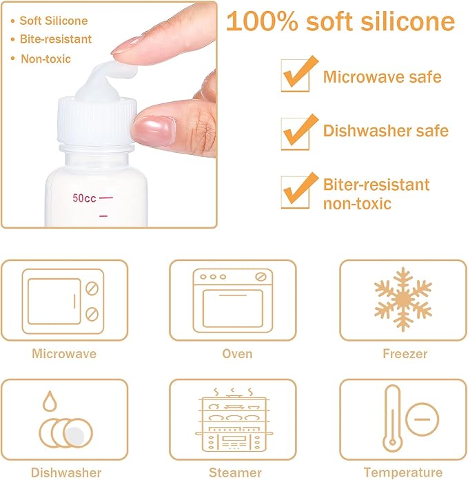 Sadnyy 17 Pieces Pet Nursing Bottle Kit Including 2 Pet Feeding Bottle, 8 Replacement Feeding Nipples, 5 Dog Nursing Syringes in 1 Ml, 5 ml and 10 Ml, 2 Cleaning Brushes for Kittens, Puppies, Rabbits