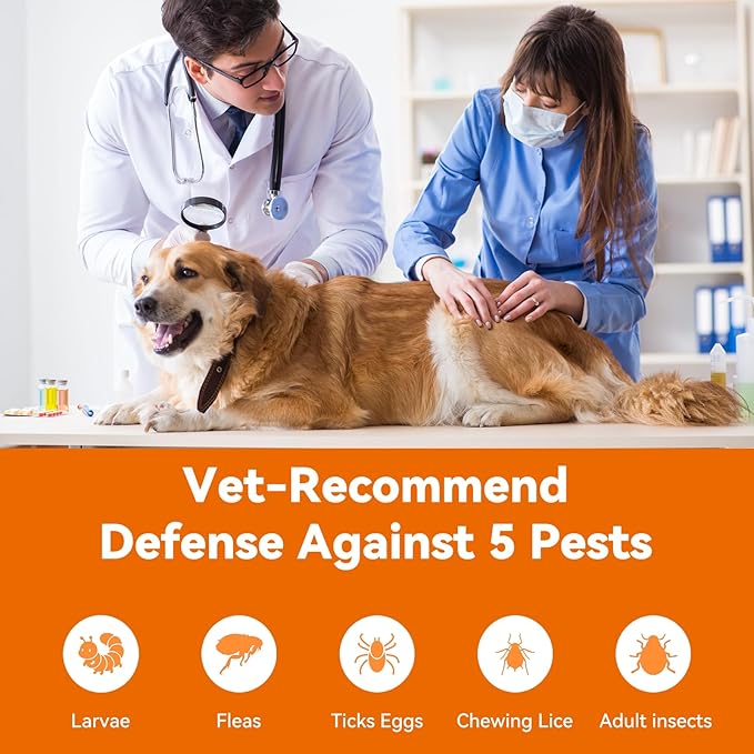 Flea and Tick Prevention for Dogs Flea and Tick Treatment for All Dogs & Cats Flea Treatment for Home Dog Flea & Tick Control Topical Drops(5-22 lbs)
