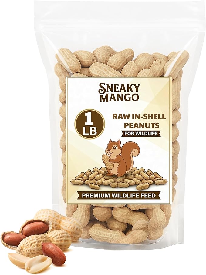 Premium Quality Raw Peanuts in Shell - 1 Pounds – All-Natural Food for Squirrels, Deer, Birds, and Other Wildlife Animals – Grown in The USA for Healthy Nutrition