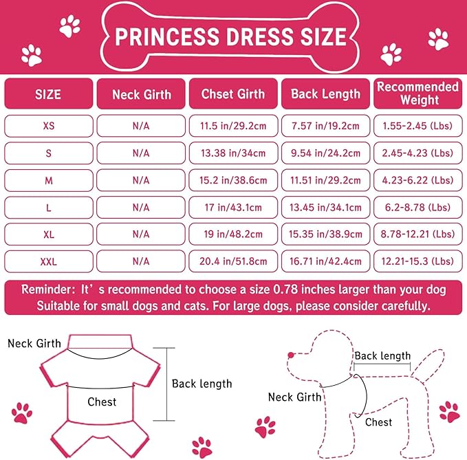 TAPBULL Dog Dresses, Fashionable Pet Dog Clothes with Heart Design, Cute Cat Birthday Dress Outfit (Pink/Red/Blue/Purple/Black 5-Pack), X-Large