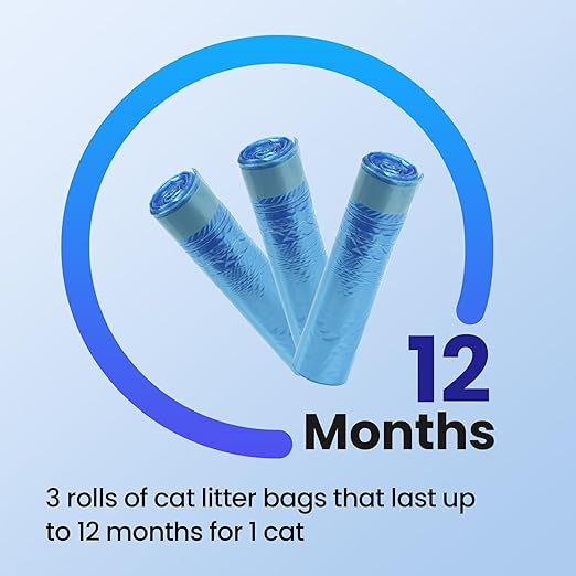 GKJ Cat Litter Trash Can with 3 Rolls Cat Litter Bags