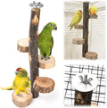 Natural Wood Bird Perch, 12 Inch Parrot Perch Stand for Cage, Small Animals Hanging Perch & Platforms for Parakeet Parrots Cockatiel, Conure, Budgie, Macaw, Bird Cage Accessories