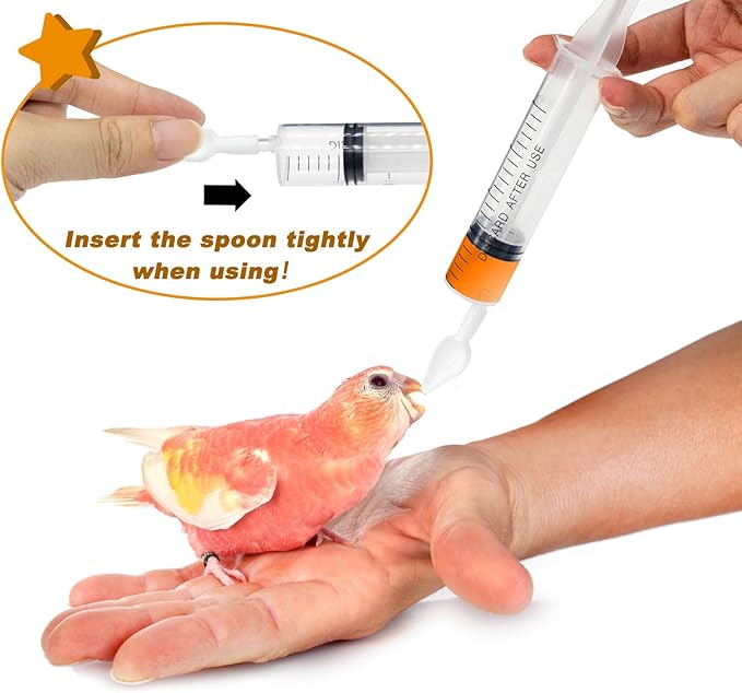 Baby Bird Feeding Syringe Set Baby Bird Parrot Small Pet Manual Feeding Syringe Set for Parrot Small Pet Syringe with Spoon Tip & Tubes (10ml+10ml+20ml+60ml)
