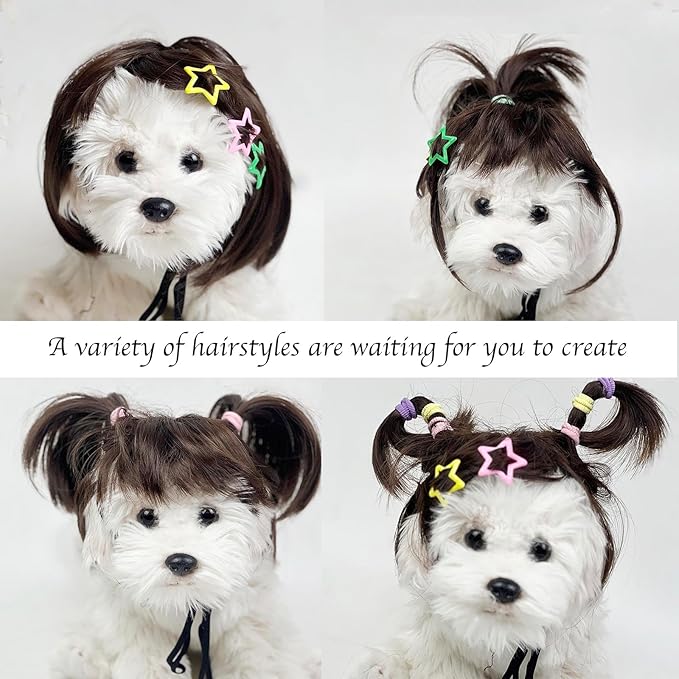 Funny Pet Wig – DIY Haircut & Adjustable Fit – Cat & Dog Costume for Halloween, Party, Photo Shoots – 3D Natural Look – Fits 5kg-50kg Pets