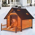 GUTINNEEN Extra Large Outdoor Dog House Insulated Weatherproof Dog Kennel Dog Shelter with Chew-Proof Full Metal Frame, Openable Roof, Removable Inner Floor for Large Dog Breeds, 50.9" D x 37.4" W