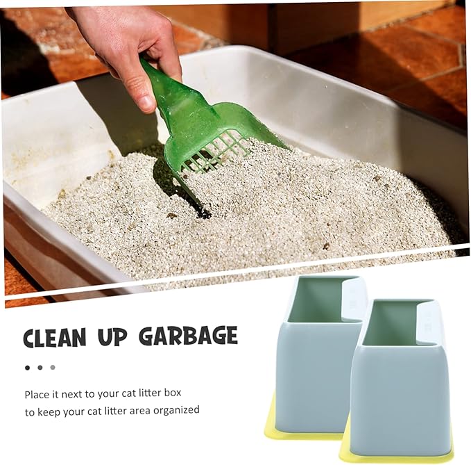 Mikikit 2pcs Cat Litter Scoop Base Cat Litter Scooper Holder Pet Shovel Storage Cat Scooper Cat Litter Scoop Holder Caddy Cat Litter Handle Litter Scoop with Stand Paw Holders Plastic