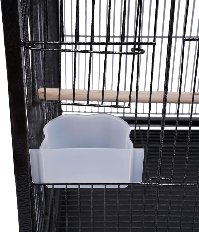 Extra Large Bird Cage, 18.11 * 39.9" Metal Pet Bird Flight Cage Parakeet Bird Cage with Stand Pet House for Conure Canary Parekette Macaw Finch Cockatoo Budgie Cockatiels Parrot, Black