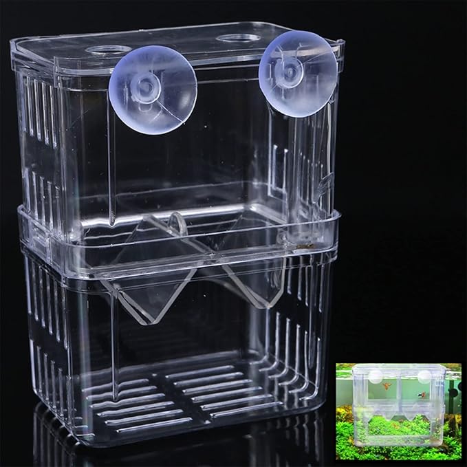 Aquarium Breeder Box for Fish for Tank Breeding Incubator Small Fish Hatchery Double-Layer Separation for Tank for Injur
