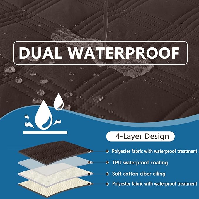 hyha Waterproof Dog Blanket, Reversible Pet Bed Blanket, Soft Sofa Couch Cover for Dogs Washable, Waterproof Pet Couch Covers for Sofa Puppy Cats Furniture Protector(40"x70", Chocolate/Beige)