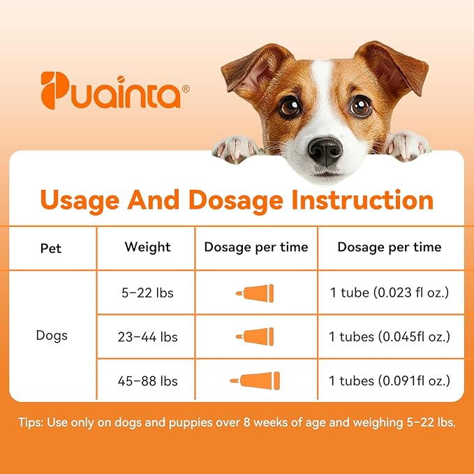 Flea and Tick Prevention for Dogs Flea and Tick Treatment for All Dogs & Cats Flea Treatment for Home Dog Flea & Tick Control Topical Drops(5-22 lbs)