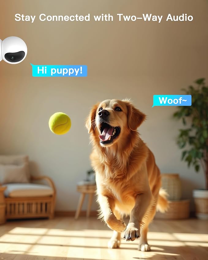 ARENTI 5G Indoor Security Camera 2 Pack, 4MP Pet Camera with Speaker for Dog/Cat, Baby Monitor with Phone App, Dual-Band WiFi, Auto Tracking, Super Night Vision, 64G Local Storaget (P2Q 64G 2PC)