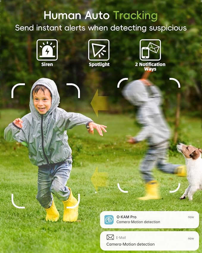 2.4G/5G Security Cameras Wireless Outdoor, 2K Solar Camera for Home Security, Battery Powered, 360° PTZ/Color Night Vision/2Way Talk/Compatible with Alexa/IP66 Waterproof(4 Pack)