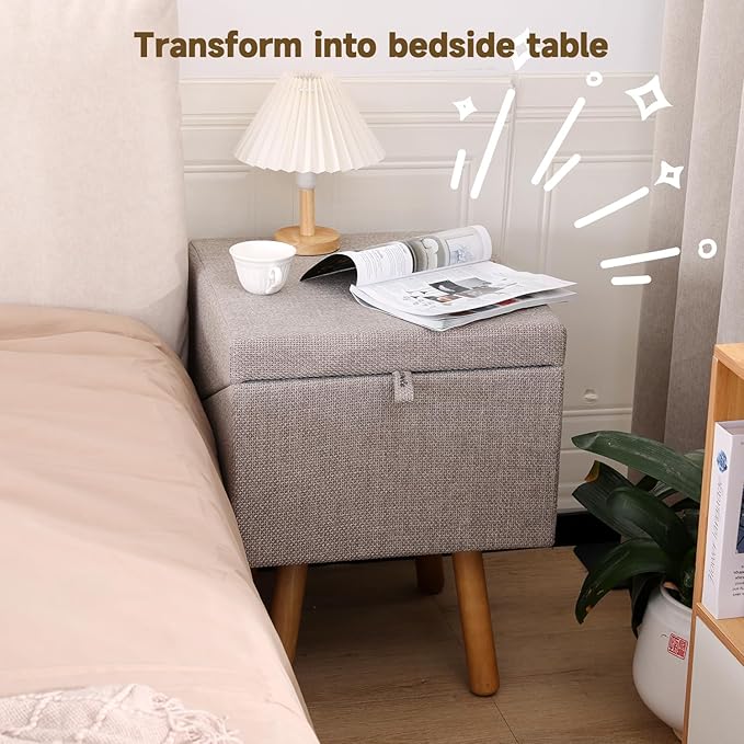 21.06”H Dog Stairs for High Bed, 6-Step Pet Stairs with Split Ottoman Design - Tall Dog Steps Convertible to Bedside Table Nightstand, Large Non-Slip Stairs for Big Medium Dogs to Bed