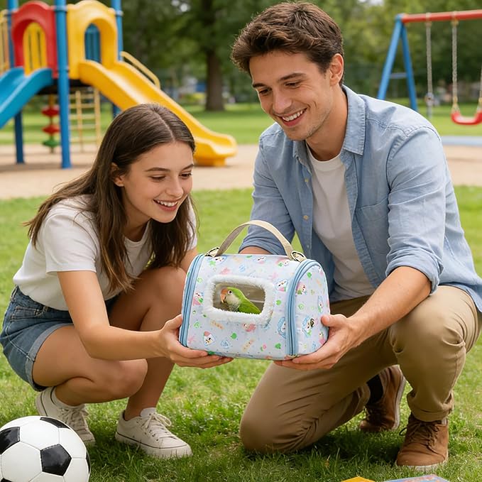 Parrot Travel Carrier - Windowed Bird Transport Box, Portable Wild Bird Carrier, Birds Transport Cage | Ideal for Parakeet Conure Cockatiel Canary African Grey Lovebird Hiking Camping Outdoor Travel