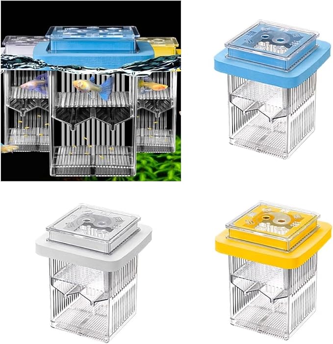 Aquarium Clear Breeding Box Double-Layer Hatchery Incubator for Fish Fry Shrimp Isolation & Spawning Adjustable Partition Fish Breeding Tanks