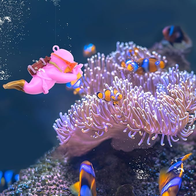 onesimcr Floating Fish Tank Decorations, Aquarium Decorations, Lovely Diver Fish Tank Decorations, Floating Device Fish Tank Accessories，Suitable for All Kinds of Fish Tanks(Purple)…