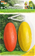 Penn-Plax Bird-Life E-Cuttlebone Flavored, 1 Pack (2 Counts) - Mango & Banana - Durable, Less Brittle Cuttlebones Enriched with Omega 3 & Vitamin B1 - Cage Clip - for All Bird Sizes - Orange & Yellow
