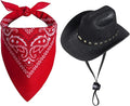 choyaxo Pet Cowboy Costume Halloween Costumes for Dogs Cat Cowboy Hat with Bandana Scarf- Black, Small