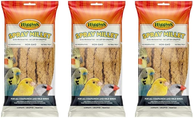 Higgins 18 Count Spray Millet, Natural Treats for All Pet and Wild Birds