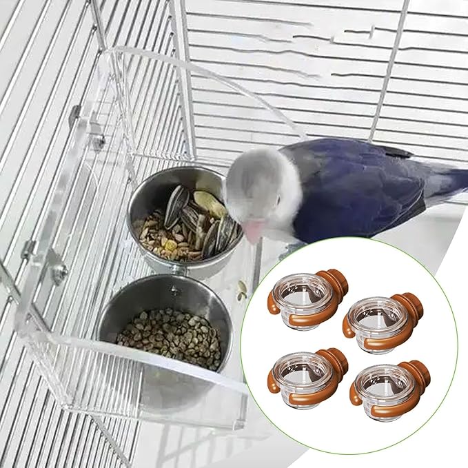 MYCENSE 4X Bird Water Feeder Accessory Sturdy Yard Transparent for Outside Multifunctional Hanging Gifts Food Container Decoration, Brown