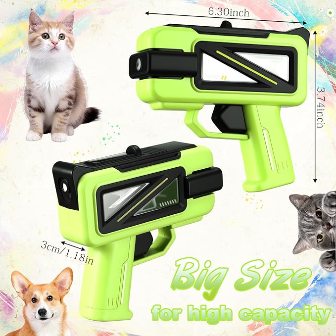 Geelin 2 Pcs Squirt Spray for Cats Dogs Cute Green Training Squirt for Cats Deterrent Water Spray Pistols for Dogs Pets Training