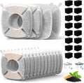 Cat Water Fountain Filter Pet Drinking Fountain Filter, Compatible with 67/95/135/85oz Automatic Pet Dispenser, Triple Filtration Dog Fountain Filter, 16 Pack (16 Carbon Filters+16 Sponge Filters)