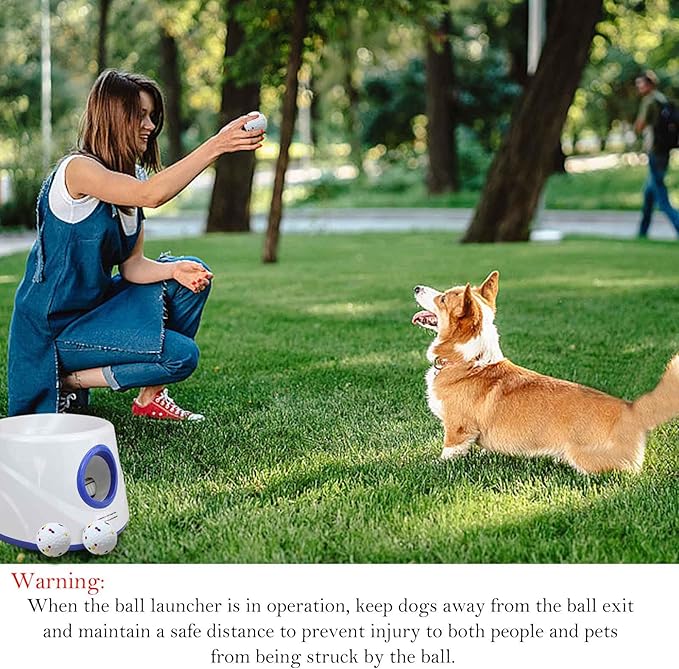 Auto Dog Ball Thrower Launcher, Automatic Dog Ball Launcher with 3 Launching,6 2.3 Inch ETPU Tennis Ball,Interactive Toys Indoor Outdoor Thrower Toss Machine for Small/Medium Dogs