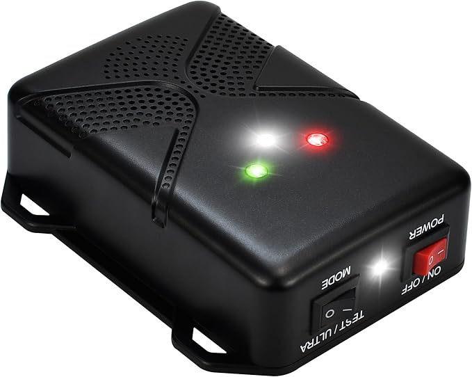 Ultrasonic Rodent Repellent for Car Engine – Battery Powered Under Hood Mouse Repeller with Flashing Strobe Light, Keeps Rats and Mice Away from Vehicle, Automobile, Truck, Garage, Attic, Barn, Shed