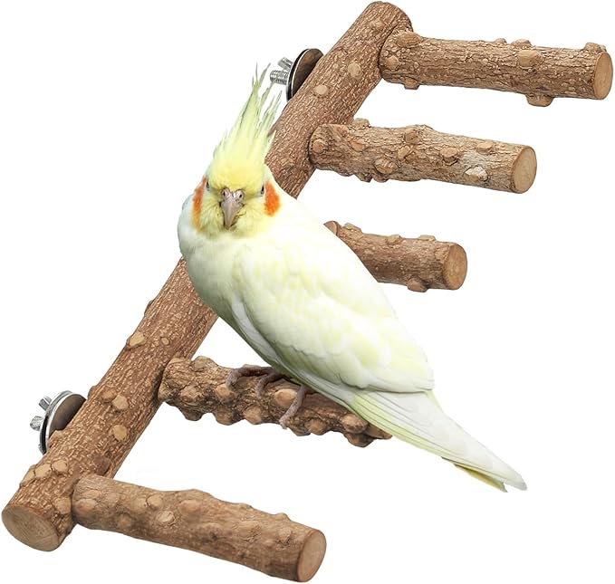 IBWell 2 Pack Bird Ladder for Cage Bird Stands for Parrots Parakeet Perches Cockatiel Perch Natural Bird Perches Budgie Perch