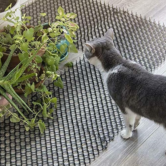 13x49CM Cat Scat Mat Cats Net Digging Stopper Prickle Strip Home (Black)