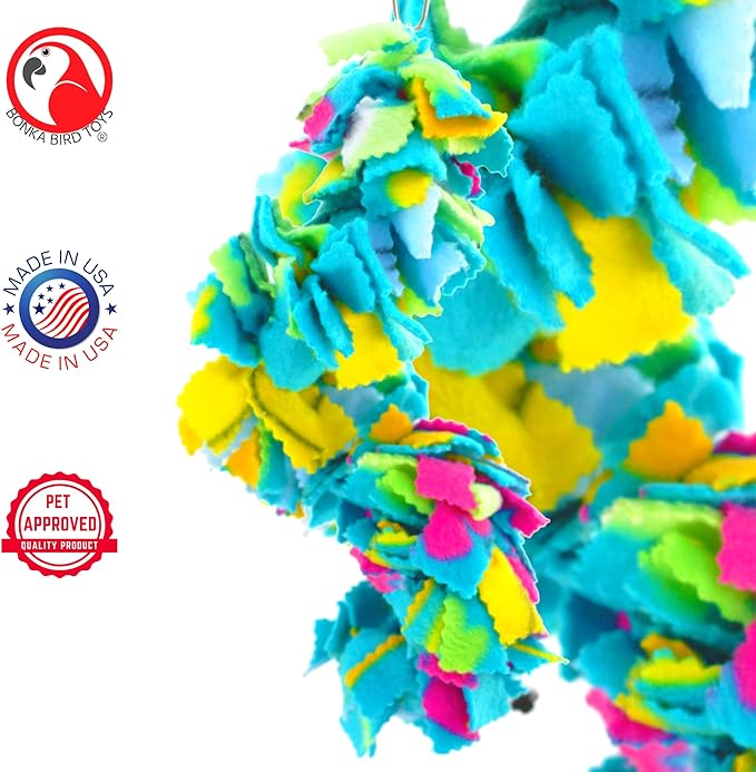 Bonka Bird Toys 1796 Twist Fluff Colorful Fleece Fluffy Cuddle Parrot Cockatoo African Grey Quaker
